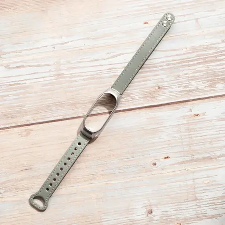 Strap-it Strap-it Bracelet cuir Xiaomi Mi Band 7 (gris)