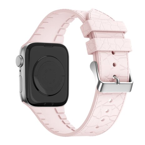 Bandz Bandz Bracelet silicone Apple Watch avec motif cuir (rose)