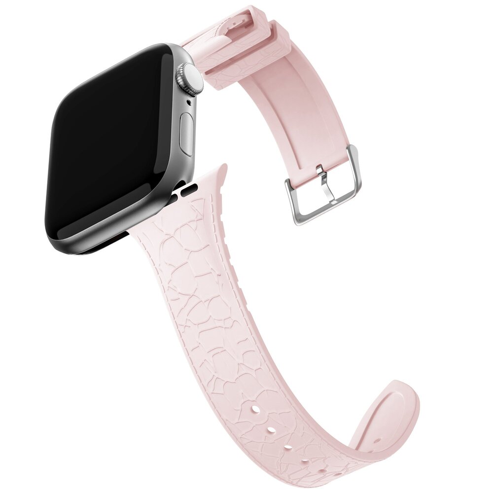 Bandz Bandz Bracelet silicone Apple Watch avec motif cuir (rose)