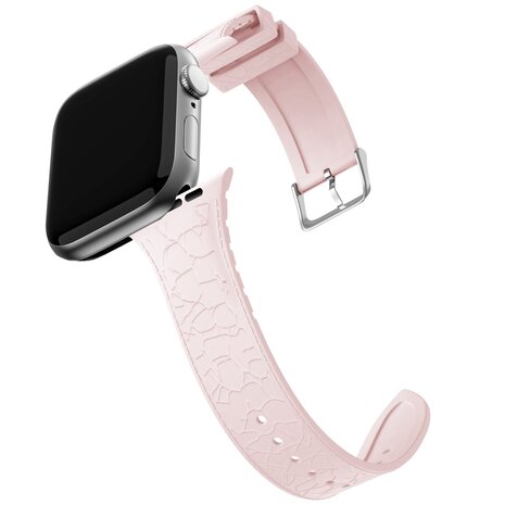 Bandz Bandz Bracelet silicone Apple Watch avec motif cuir (rose)