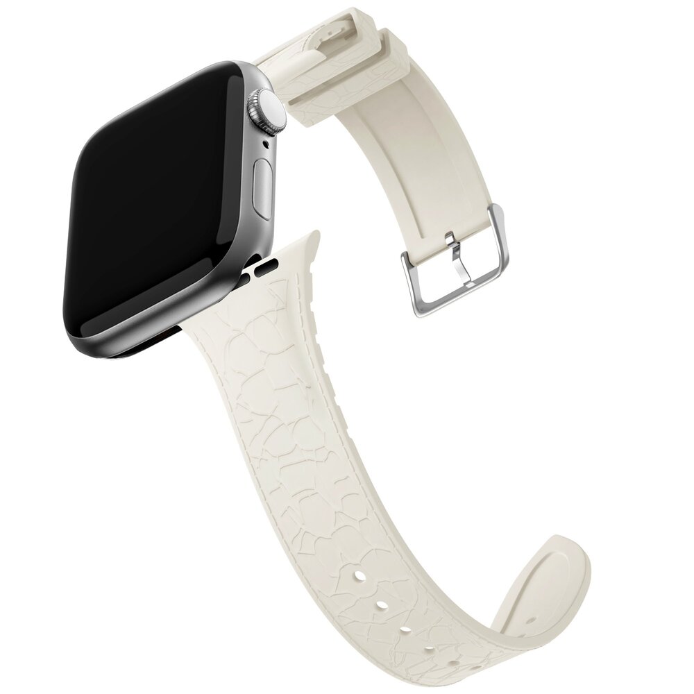 Bandz Bandz Bracelet silicone Apple Watch avec motif cuir (lumière stellaire)