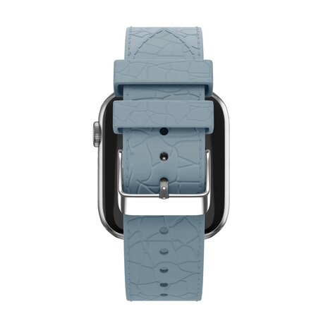 Bandz Bandz Bracelet silicone Apple Watch avec motif cuir (grisbleu)