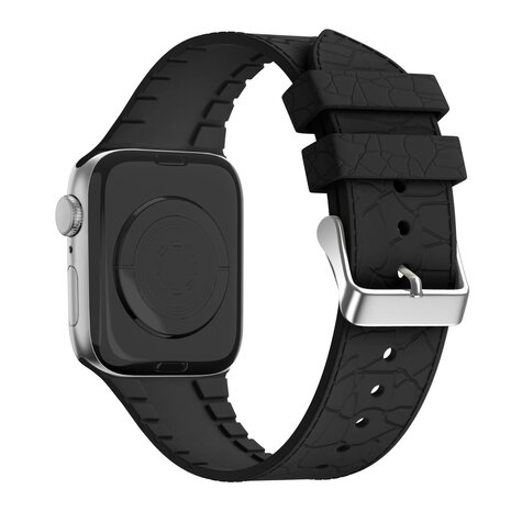 Bandz Bandz Bracelet silicone Apple Watch avec motif cuir (noir)