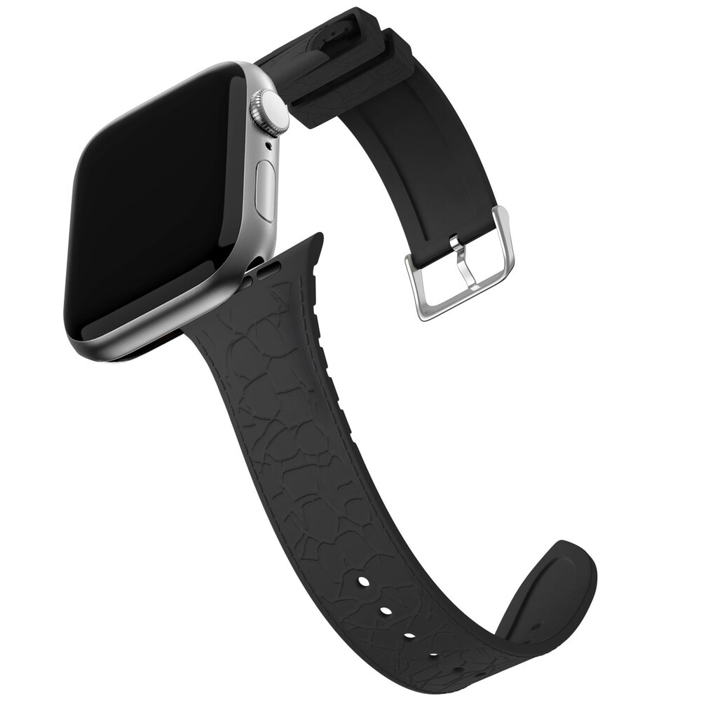 Bandz Bandz Bracelet silicone Apple Watch avec motif cuir (noir)