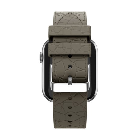 Bandz Bandz Bracelet silicone Apple Watch avec motif cuir (marron)