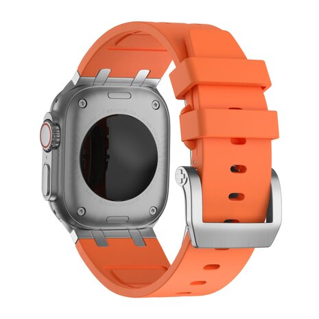 Bandz Bandz Bracelet silicone 'Luxe Liquid' Apple Watch (orange avec argent)