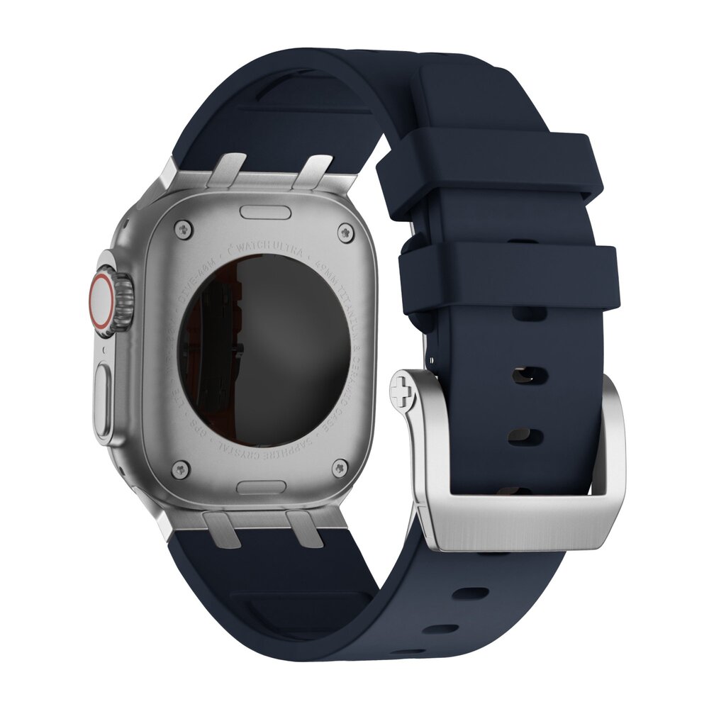 Bandz Bandz Bracelet silicone 'Luxe Liquid' Apple Watch (bleu avec argent)