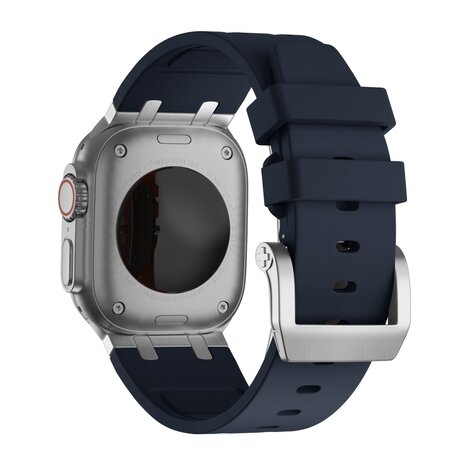 Bandz Bandz Bracelet silicone 'Luxe Liquid' Apple Watch (bleu avec argent)