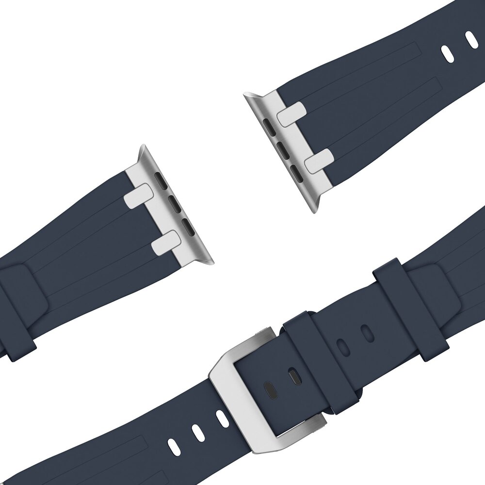 Bandz Bandz Bracelet silicone 'Luxe Liquid' Apple Watch (bleu avec argent)