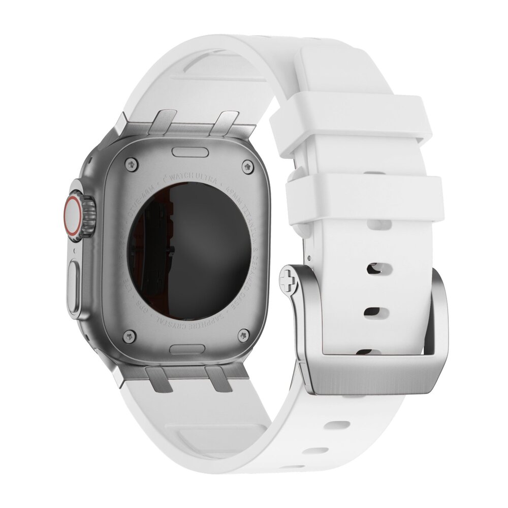 Bandz Bandz Bracelet silicone 'Luxe Liquid' Apple Watch (blanc avec argent)