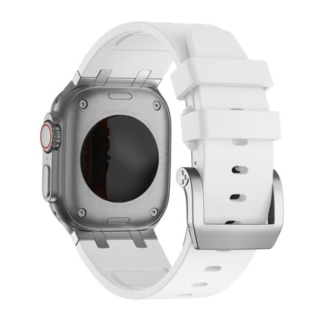 Bandz Bandz Bracelet silicone 'Luxe Liquid' Apple Watch (blanc avec argent)