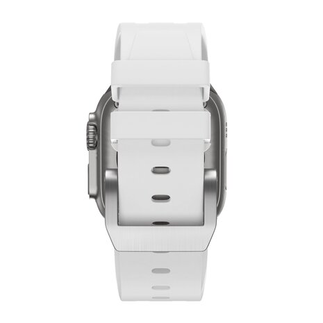 Bandz Bandz Bracelet silicone 'Luxe Liquid' Apple Watch (blanc avec argent)