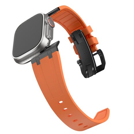 Bandz Bandz Bracelet silicone 'Luxe Liquid' Apple Watch (orange avec noir)