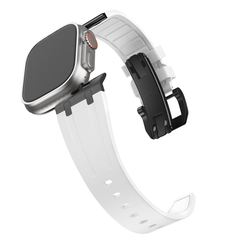 Bandz Bandz Bracelet silicone 'Luxe Liquid' Apple Watch (blanc avec noir)