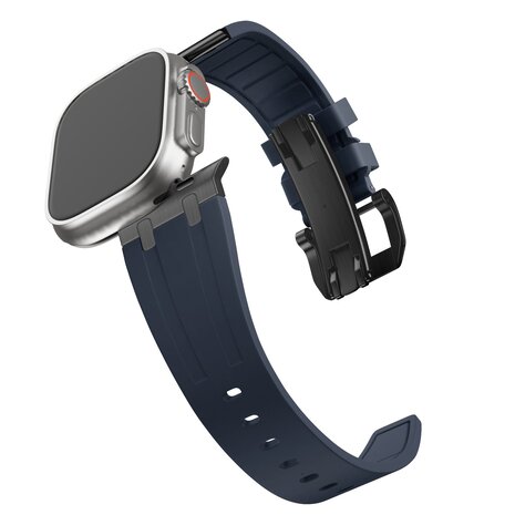 Bandz Bandz Bracelet silicone 'Luxe Liquid' Apple Watch (bleu avec noir)