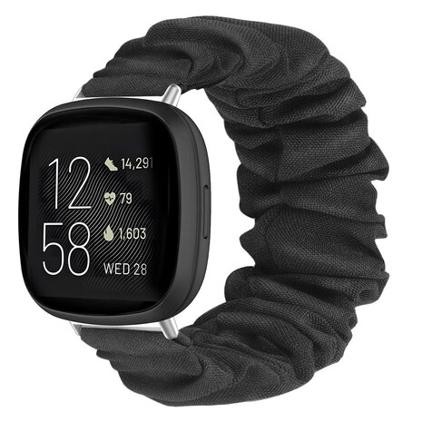 Strap-it Strap-it Bracelet chouchou Fitbit Versa 3 (noir)