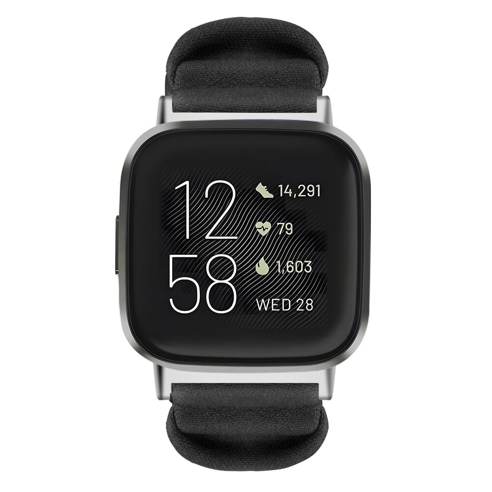 Strap-it Strap-it Bracelet chouchou Fitbit Versa 3 (noir)