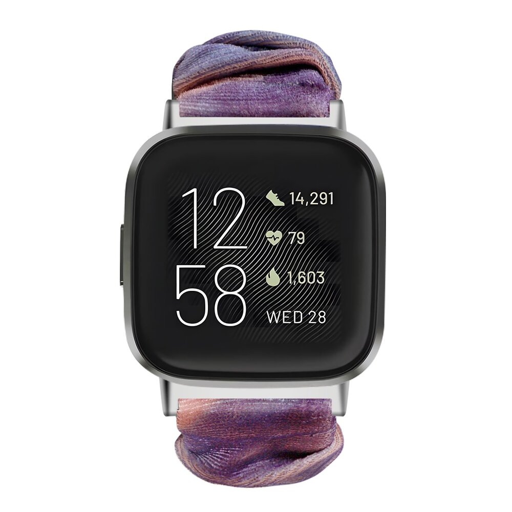 Strap-it Strap-it Bracelet chouchou Fitbit Versa 3 (bleu rose melange)