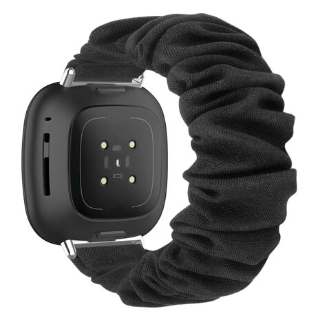 Strap-it Strap-it Bracelet chouchou Fitbit Sense (noir)