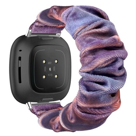 Strap-it Strap-it Bracelet chouchou Fitbit Sense (bleu rose melange)