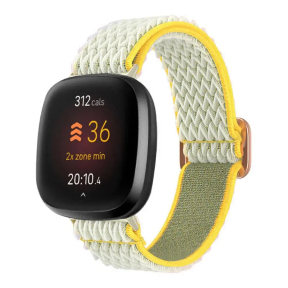 Strap-it Strap-it Bracelet nylon tissé Fitbit Versa 3 (sunshine)
