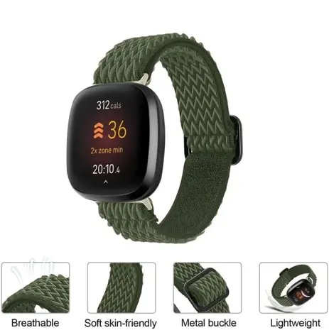 Strap-it Strap-it Bracelet nylon tissé Fitbit Sense (verde) Strap-it Strap-it Bracelet nylon tissé Fitbit Sense (verde)