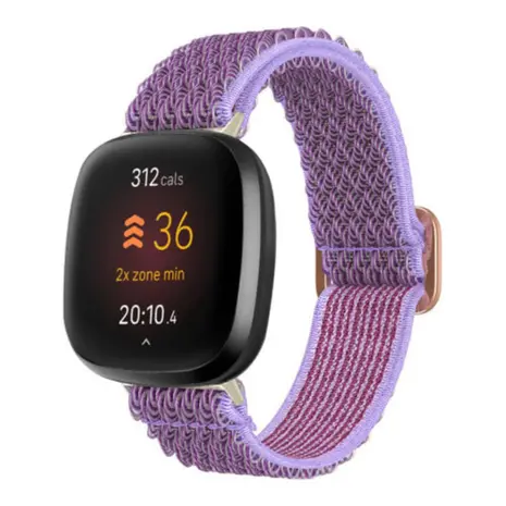 Strap-it Strap-it Bracelet nylon tissé Fitbit Sense (lila) Strap-it Strap-it Bracelet nylon tissé Fitbit Sense (lila)