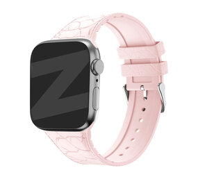 Bandz Bandz Bracelet silicone Apple Watch avec motif cuir (rose)