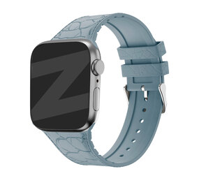 Bandz Bandz Bracelet silicone Apple Watch avec motif cuir (grisbleu)