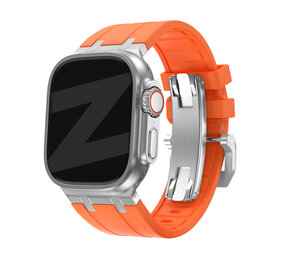 Bandz Bandz Bracelet silicone 'Luxe Liquid' Apple Watch (orange avec argent)