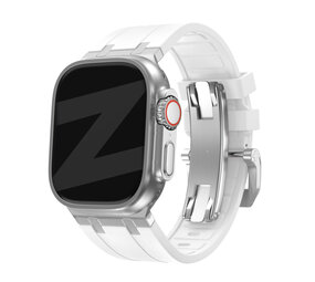 Bandz Bandz Bracelet silicone 'Luxe Liquid' Apple Watch (blanc avec argent)
