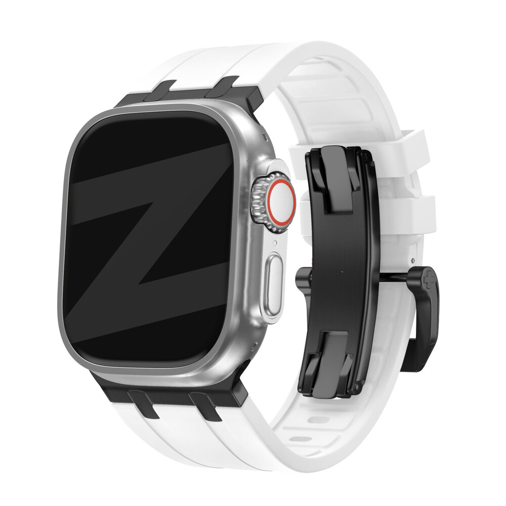 Bandz Bandz Bracelet silicone 'Luxe Liquid' Apple Watch (blanc avec noir)