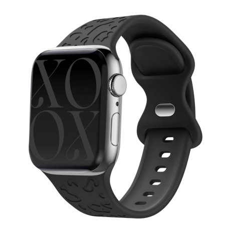 xoxo Wildhearts xoxo Wildhearts Bracelet silicone Apple Watch imprimé léopard (noir)