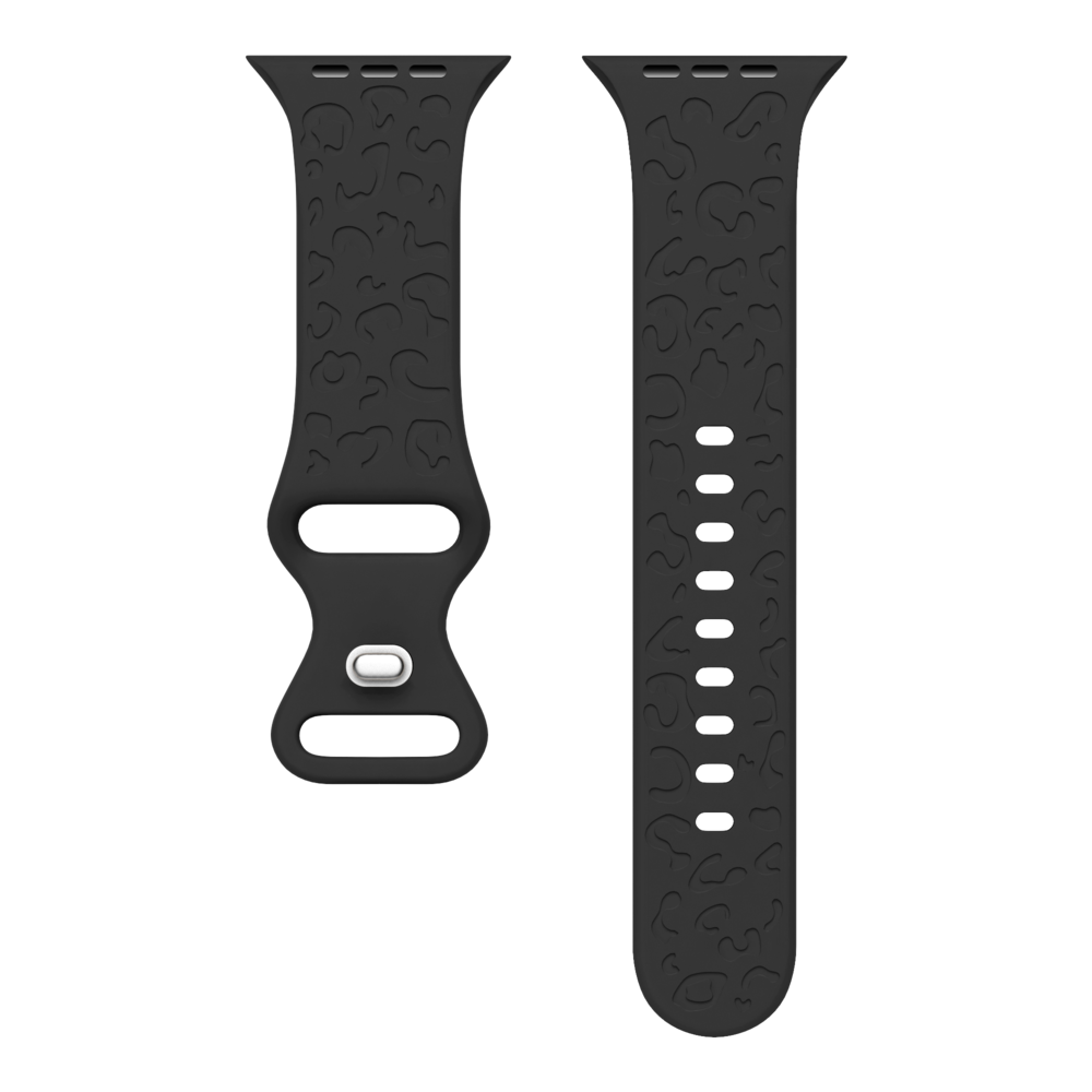 xoxo Wildhearts xoxo Wildhearts Bracelet silicone Apple Watch imprimé léopard (noir)