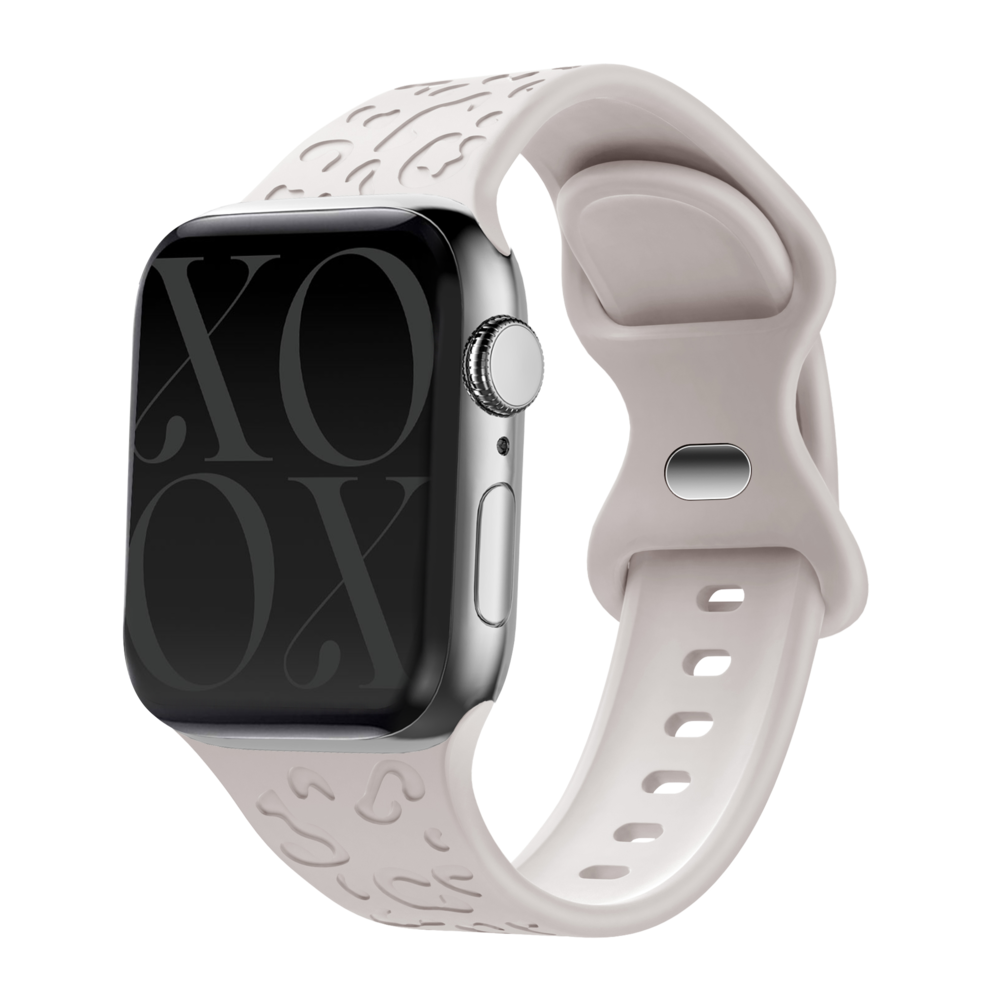 xoxo Wildhearts xoxo Wildhearts Bracelet silicone Apple Watch imprimé léopard (lumière stellaire)
