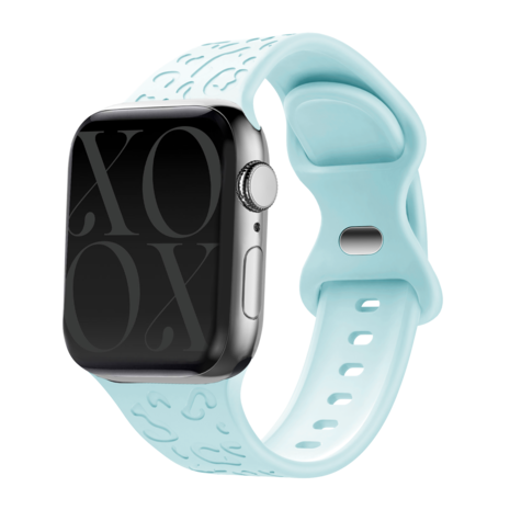 xoxo Wildhearts xoxo Wildhearts Bracelet silicone Apple Watch imprimé léopard (vert clair)