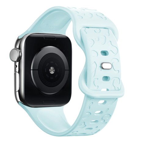 xoxo Wildhearts xoxo Wildhearts Bracelet silicone Apple Watch imprimé léopard (vert clair)