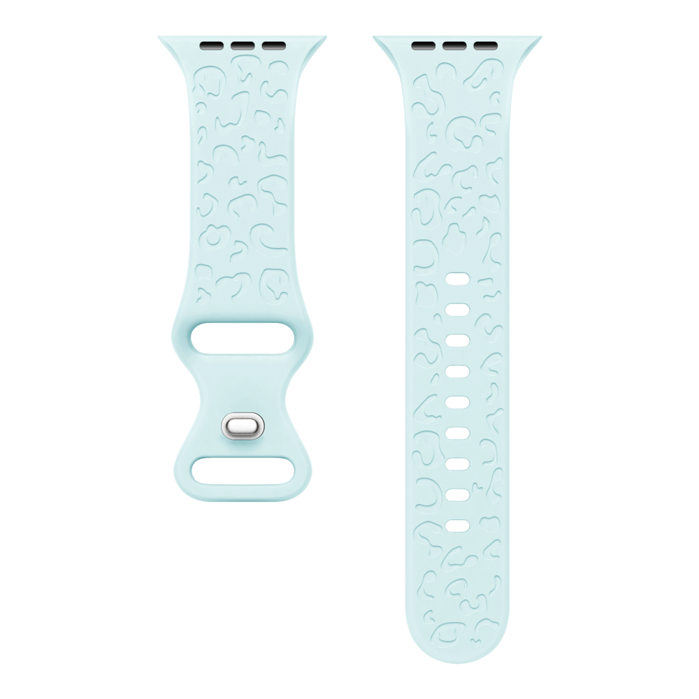 xoxo Wildhearts xoxo Wildhearts Bracelet silicone Apple Watch imprimé léopard (vert clair)