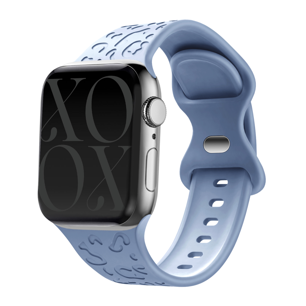 xoxo Wildhearts xoxo Wildhearts Bracelet silicone Apple Watch imprimé léopard (bleu clair)