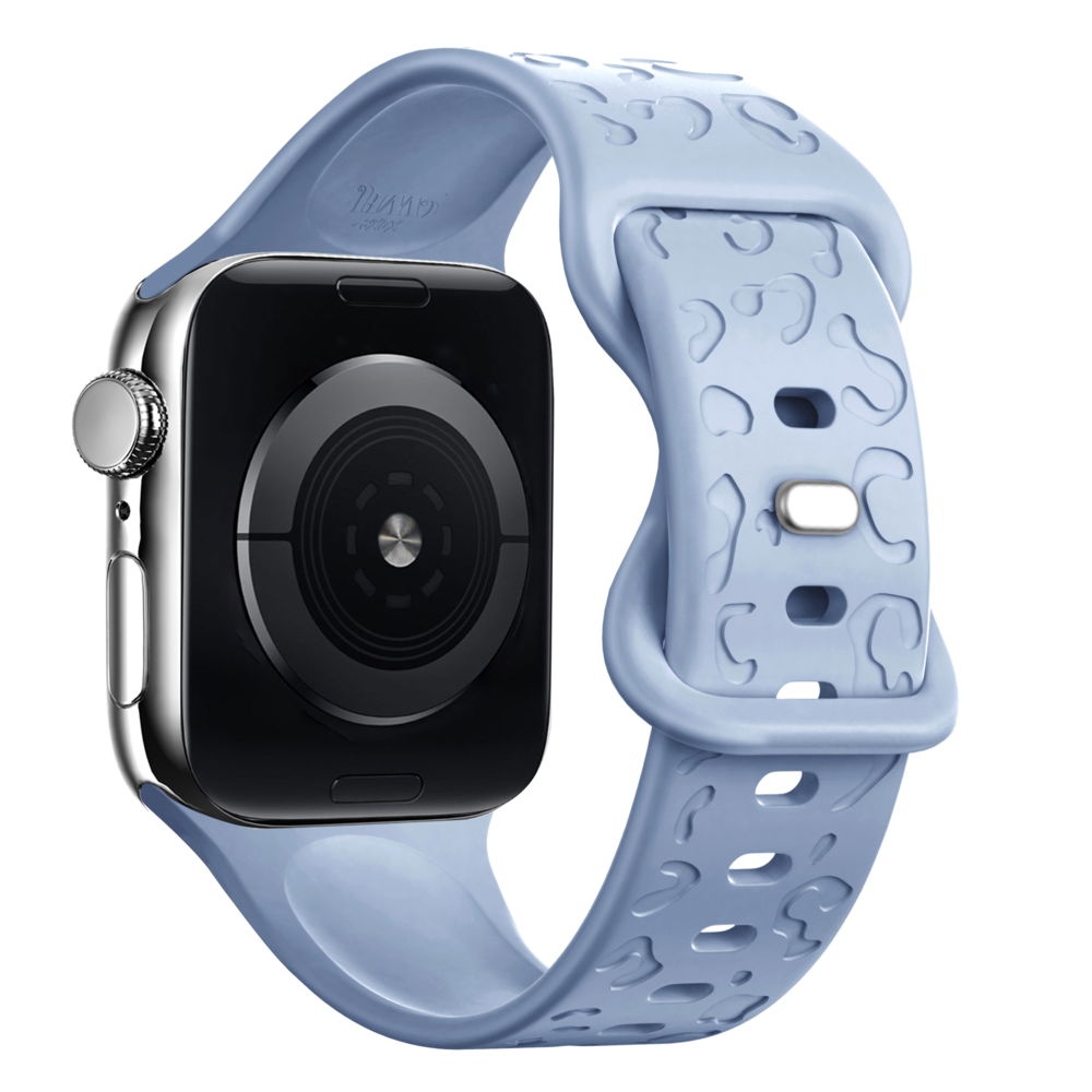 xoxo Wildhearts xoxo Wildhearts Bracelet silicone Apple Watch imprimé léopard (bleu clair)