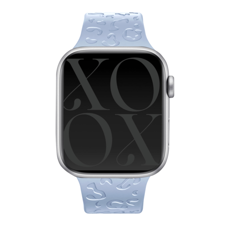 xoxo Wildhearts xoxo Wildhearts Bracelet silicone Apple Watch imprimé léopard (bleu clair)