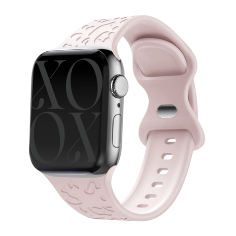 xoxo Wildhearts xoxo Wildhearts Bracelet silicone Apple Watch imprimé léopard (rose clair)