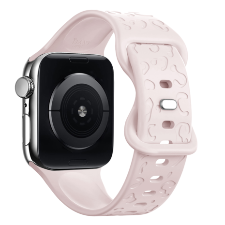 xoxo Wildhearts xoxo Wildhearts Bracelet silicone Apple Watch imprimé léopard (rose clair)