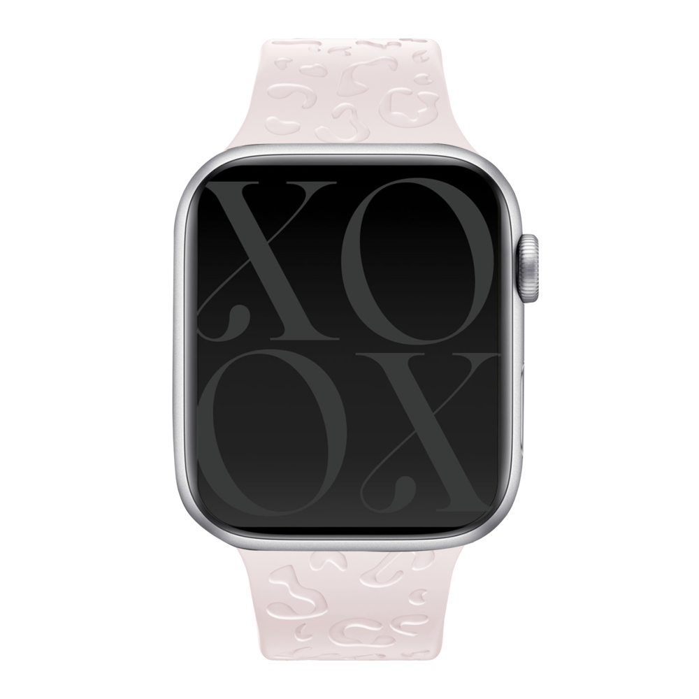 xoxo Wildhearts xoxo Wildhearts Bracelet silicone Apple Watch imprimé léopard (rose clair)
