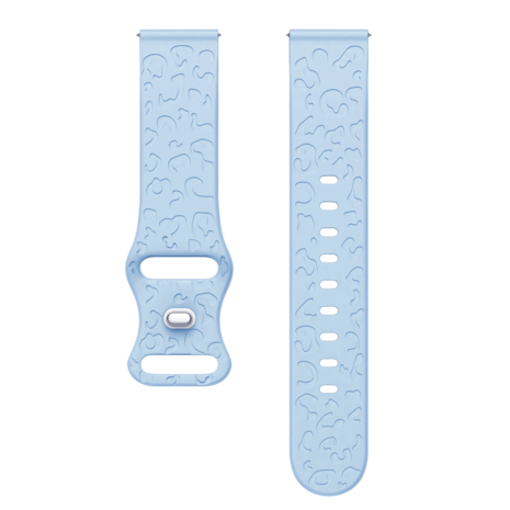 xoxo Wildhearts xoxo Wildhearts Bracelet silicone Samsung Galaxy Watch 6 Classic 43mm imprimé léopard (bleu clair)