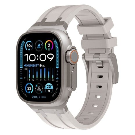 Strap-it Strap-it Bracelet silicone de luxe liquide Apple Watch (lumière stellaire avec titanium)