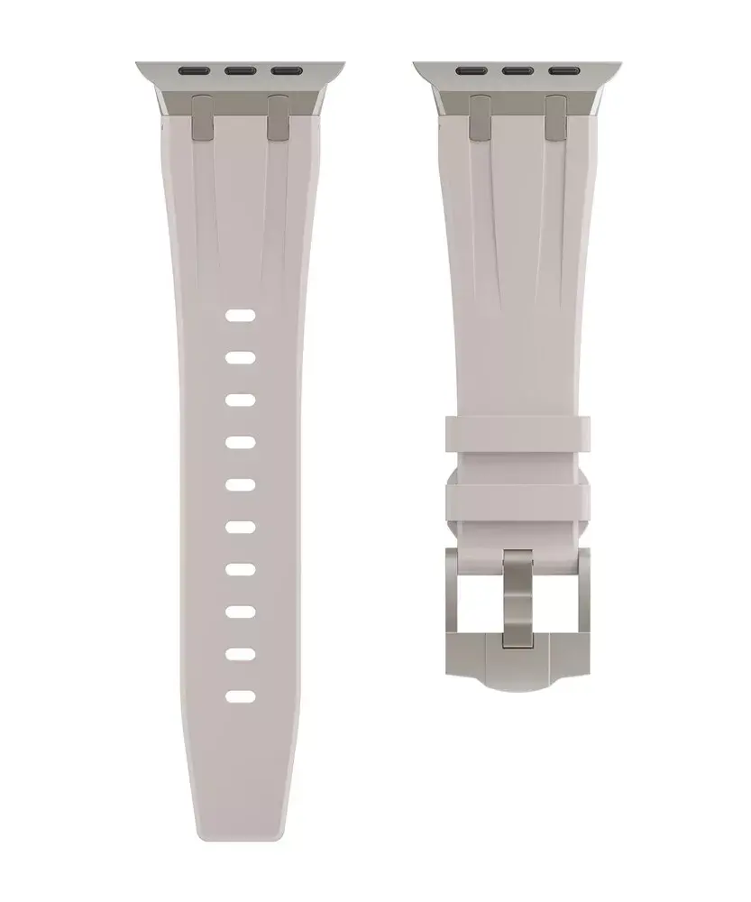 Strap-it Strap-it Bracelet silicone de luxe liquide Apple Watch (lumière stellaire avec titanium)