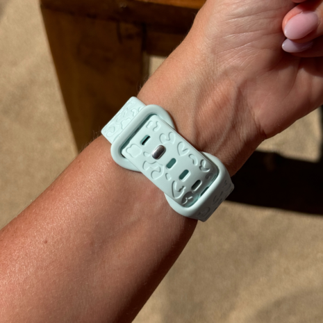 xoxo Wildhearts xoxo Wildhearts Bracelet silicone Apple Watch imprimé léopard (vert clair)