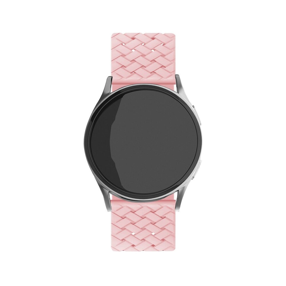 Strap-it Strap-it Bracelet silicone tissé Samsung Galaxy Watch FE (rose)