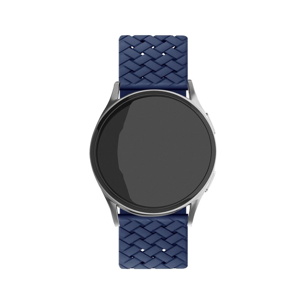 Strap-it Strap-it Bracelet silicone tissé Samsung Galaxy Watch FE (bleu foncé)